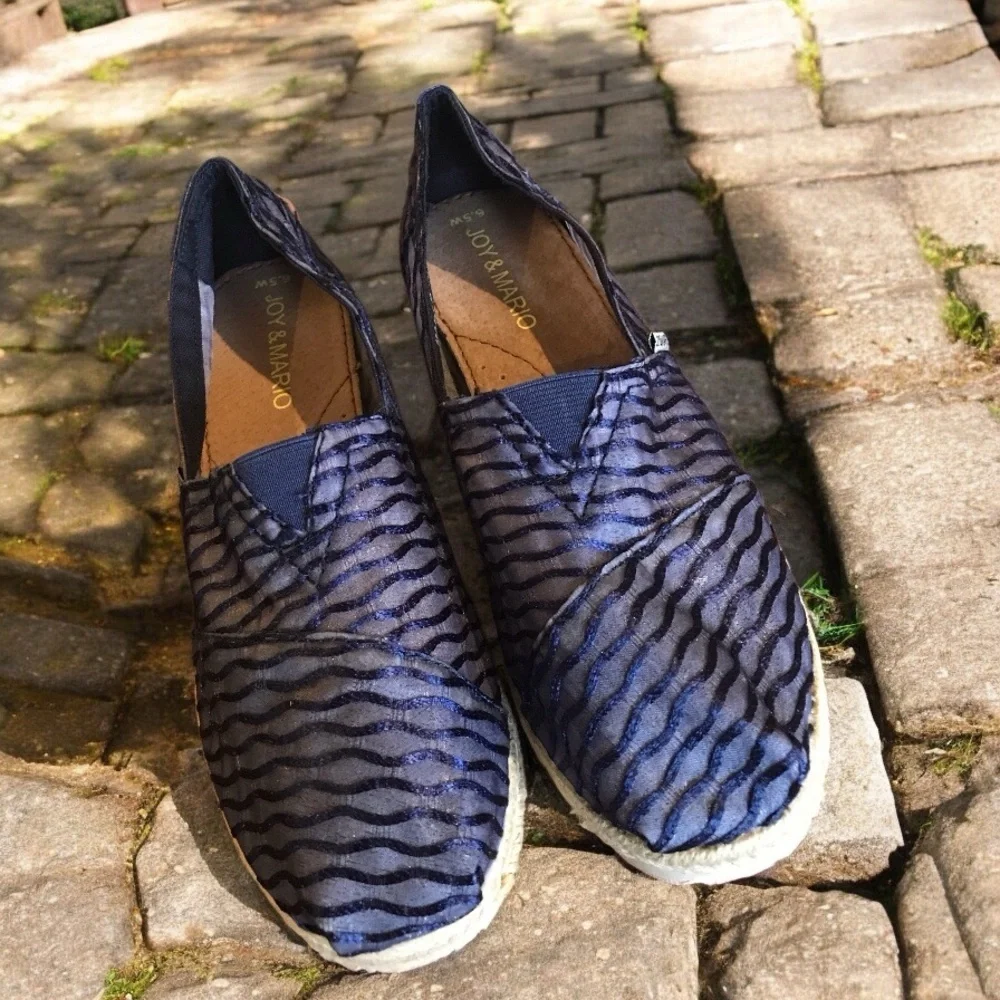 Joy & Mario Wedge Espadrille Crescent Bay Wedge Platform Slip On Shoes sz 6.5W‎